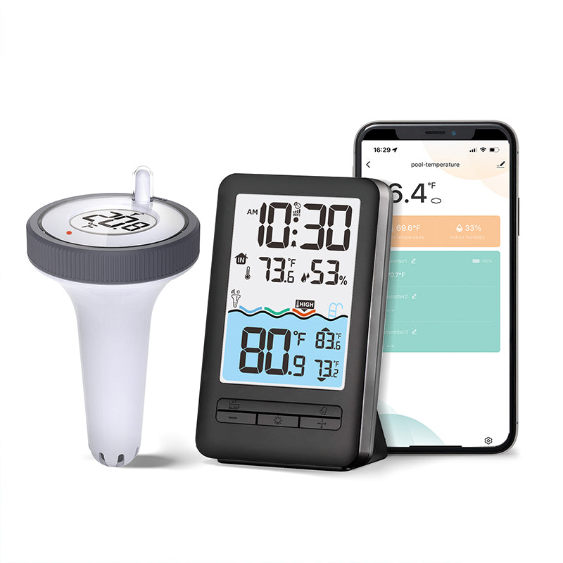 Monitor Your Pool Temperature Remotely with Wireless WiFi Thermometer –  Heyaxa