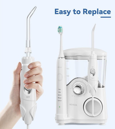 Water Flosser & Ultrasonic Electric Toothbrush Combo 2411WF, Water Flosser Replacement Tips, 7 Pcs,White