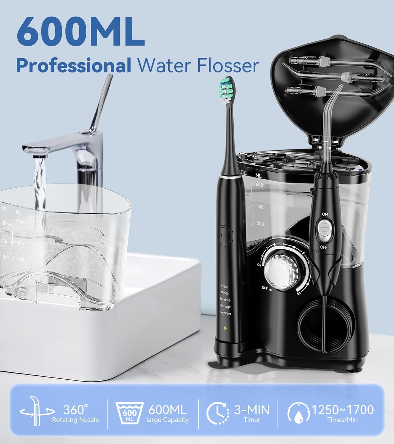 Water Flosser & Ultrasonic Electric Toothbrush Combo