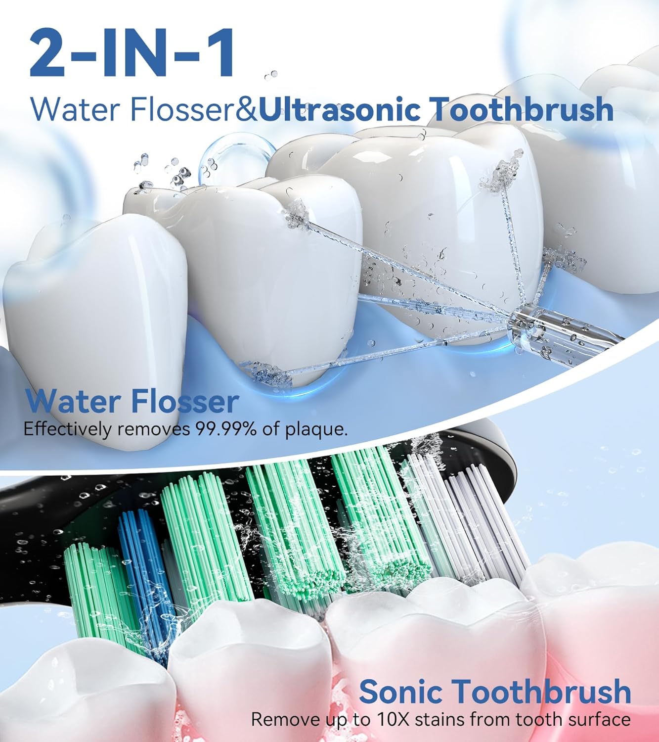 Water Flosser & Ultrasonic Electric Toothbrush Combo